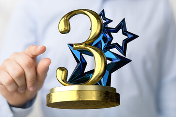 anniversary 3 year or 3rd place in hand