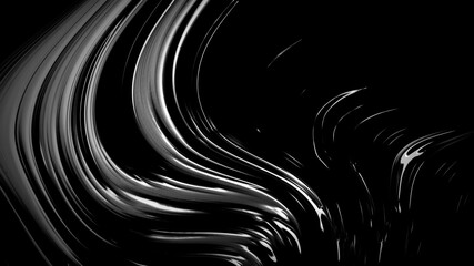 Abstract white black background with waves luxury. 3d illustration, 3d rendering.