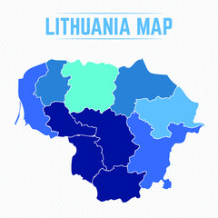 Lithuania Detailed Map With States