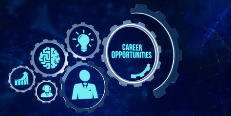 Internet, business, Technology and network concept. CAREER OPPORTUNITIES.