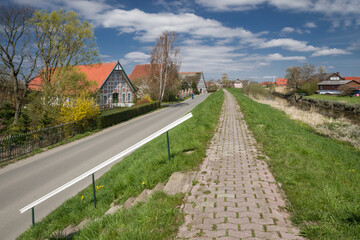 Fototapeta premium Lühedeich im Frühling Altes Land
