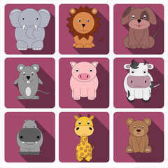 vector clipart animals set