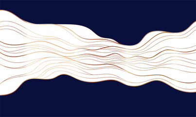 Golden line on white and blue abstract elegant texture. Vip luxury vector background.