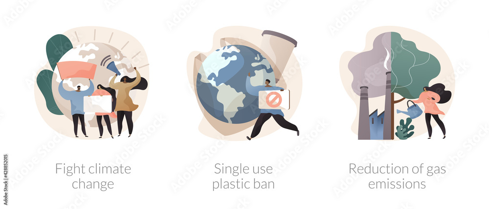 Poster global warming problems solutions vector concept metaphors