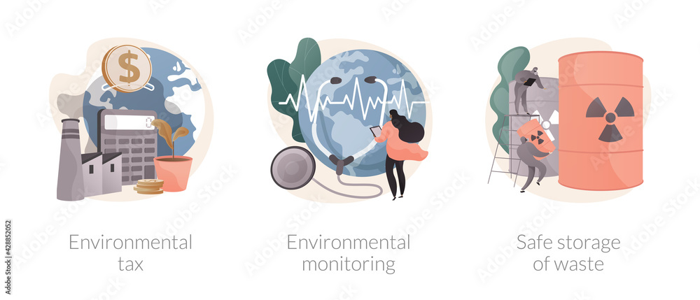 Poster fighting environmental problems vector concept metaphors