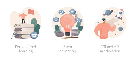 Modern learning abstract concept vector illustrations.