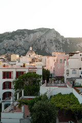 Fototapeta premium Capri view by sunset with different mediterranean colours