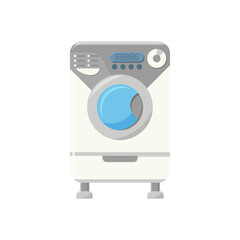 Vector icon. Flat style. Isolated vector illustration on a white background. Washing machine.