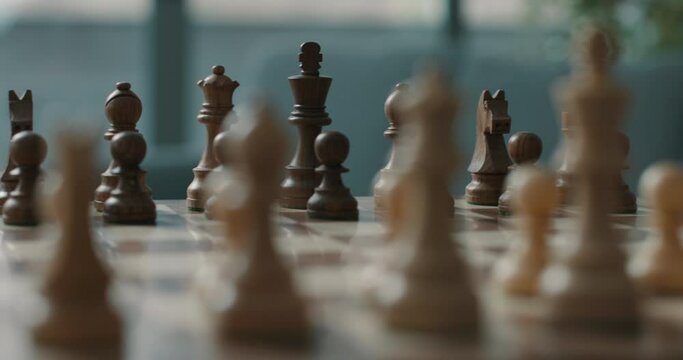 Chess pieces on the chessboard