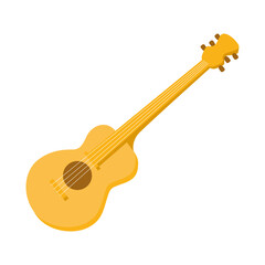 Isolated guitar icon. Stringed musical instrument - Vector