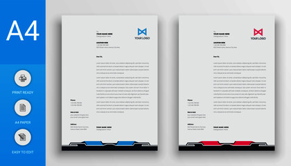 Creative letterhead design template two Vector.