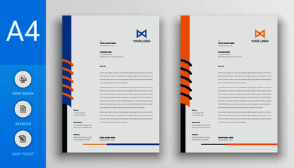 Two modern letterhead template design for business identity Vector. 