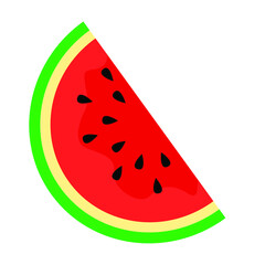 Slice red watermelon. Vector illustration for label, graphic resource, symbol
