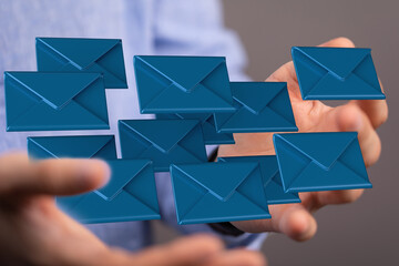  email icon concept in hand background
