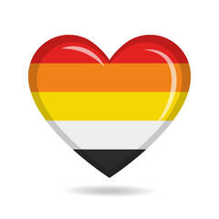 Lithsexual pride flag in heart shape vector illustration
