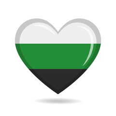 Neutrois pride flag in heart shape vector illustration