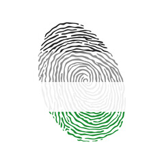 Fingerprint vector colored with the Androphilia pride flag isolated on white background Vector Illustration