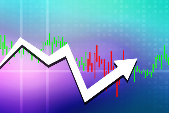 2d rendering Stock market online business concept. business Graph 