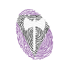 Fingerprint vector colored with the Lesbian pride flag isolated on white background Vector Illustration