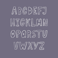 Obraz premium Hand drawn vector abc, font, 3D, alphabet