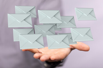  email icon concept in hand background