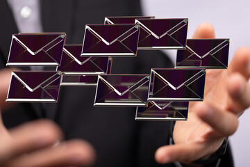  email icon concept in hand background