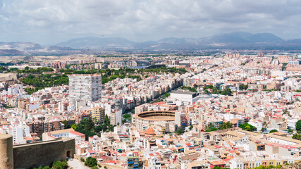 Fototapeta na wymiar Panoramic view of the tourist town of Alicante, Costa Blanca, Spain
