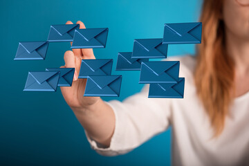  email icon concept in hand background
