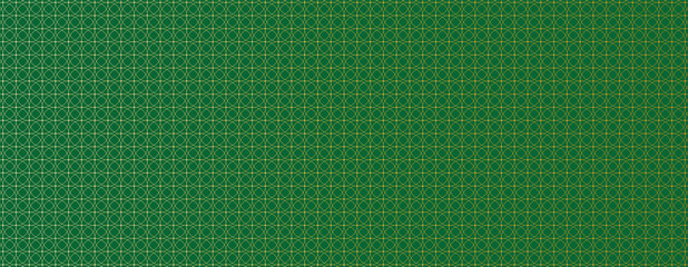 pattern with gold rounds on green background	
