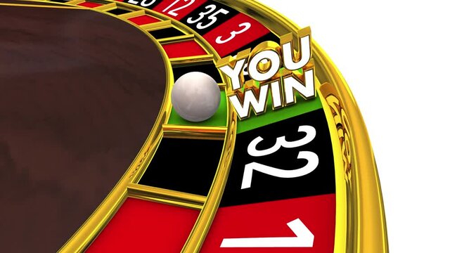 You Win Roulette Wheel Lucky Spin Casino Game Winner Gamble 3d Animation