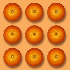 Oranges on warm orange background