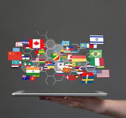 international counties flags - 3D realistic.