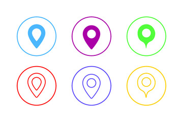 Colorful Map Icon Set