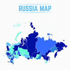 Obraz premium Russia Detailed Map With States