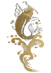 和柄-昇鯉図。
和柄の鯉。