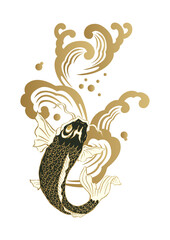和柄-昇鯉図。
和柄の鯉。