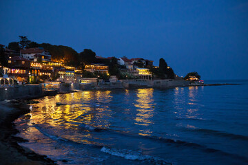 Naklejka premium beautiful old town of Nessebar summer night