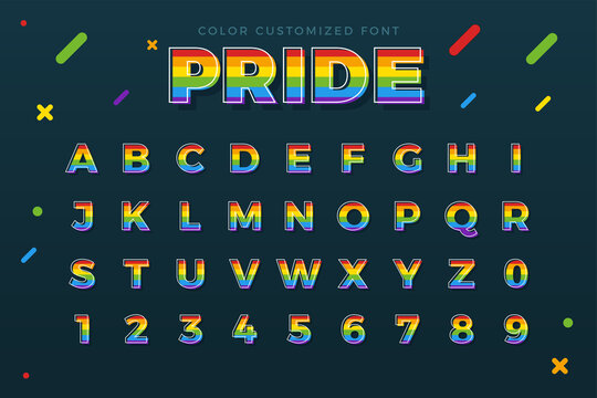 The Rainbow Pride Typography. Isolated Vector Illustration