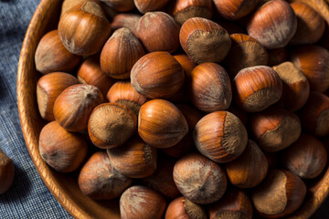 Raw Organic Unshelled Hazelnuts