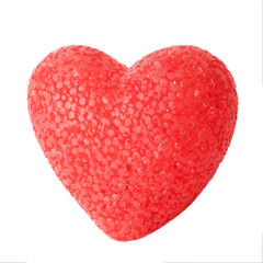 Red heart on white background. Isolate.