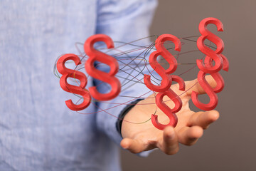 Lawyer and advocate on-line law services concept.