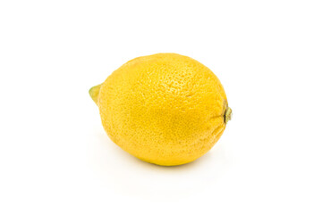 Bright ripe lemon isolated on white background.