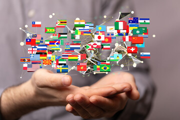 National flags of the countries 3d