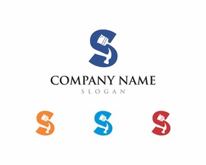 Letter S with Tools Logo Icon 001