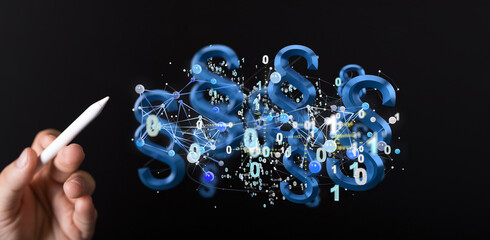 Lawyer and advocate on-line law services concept.