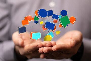 speech bubbles, communication concept 3d