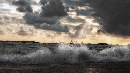 the sea is foaming