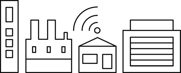 Manufacturing Plant vector icon. Industrial plant vector image