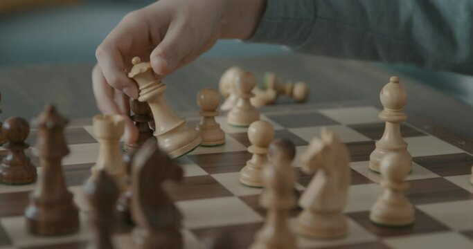 Smart boy playing chess