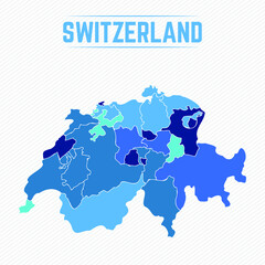 Switzerland Detailed Map With States